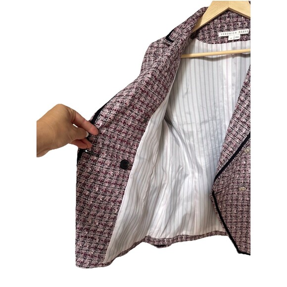 Veronica Beard Size 10 Double Breasted Theron Tweed Blazer Jacket Purple Pink - Picture 11 of 15